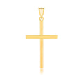 14k Yellow Gold Polished Flat Cross Pendant - PhishStones Products