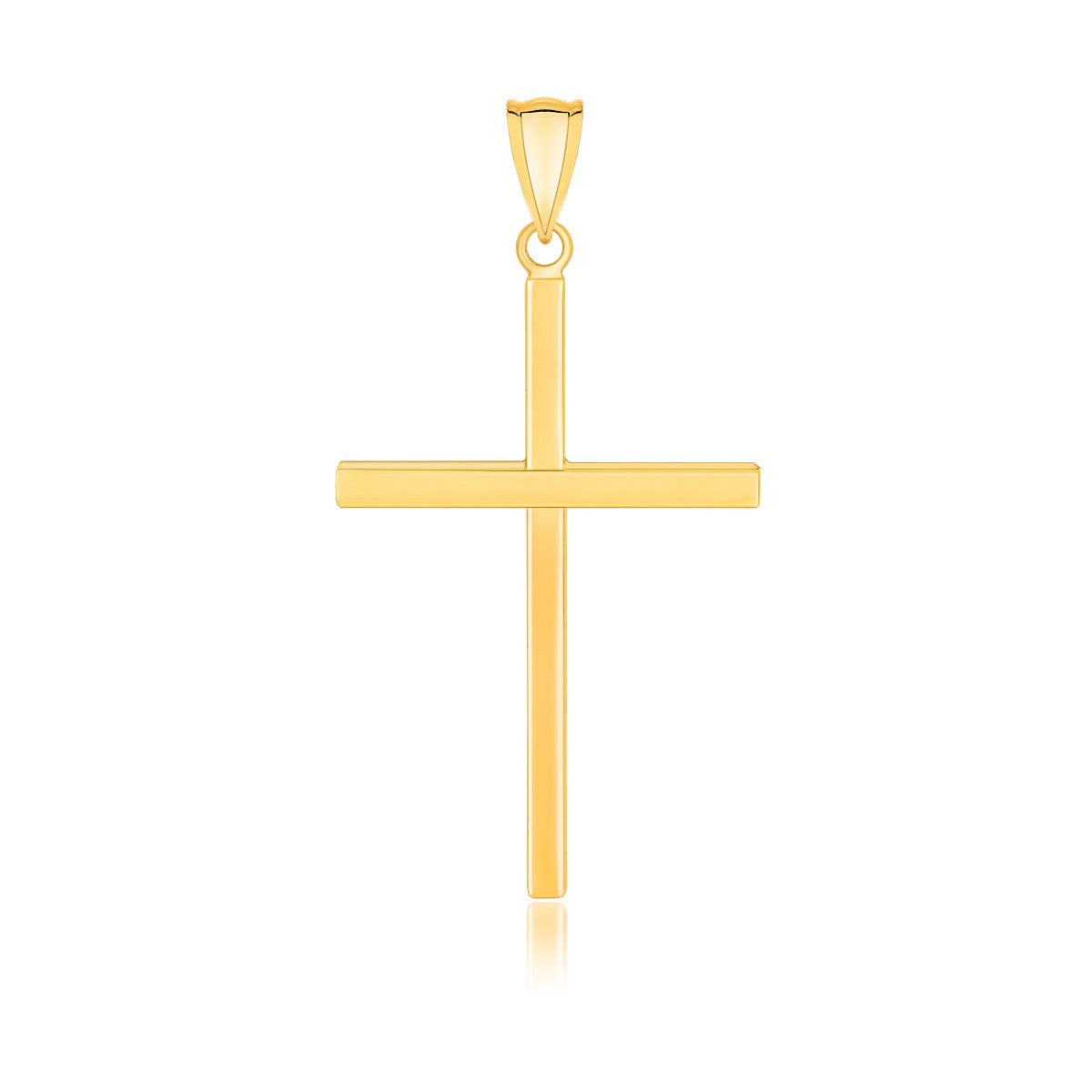 14k Yellow Gold Polished Flat Cross Pendant - PhishStones Products