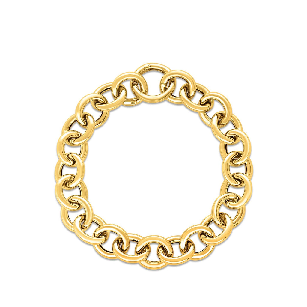 14k Yellow Gold Round Link Bracelet - PhishStones Products