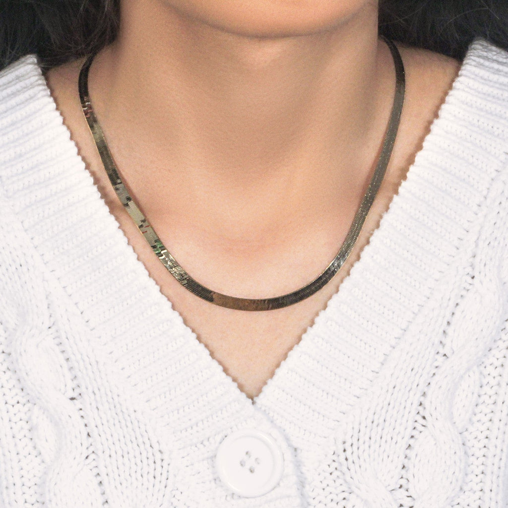 14k Yellow Gold Super Flex Herringbone Chain (4.60 mm) - PhishStones Products