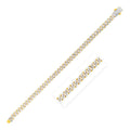 14k Yellow Gold White Pave High Polish Modern Lite Miami Cuban Bracelet (6.5mm) - PhishStones Products