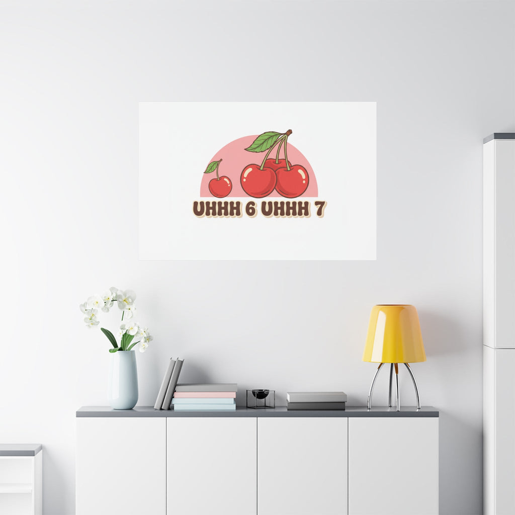 Six Severn Cherry Retro Graphic Canvas | kawaii fruit print, vintage cherry design