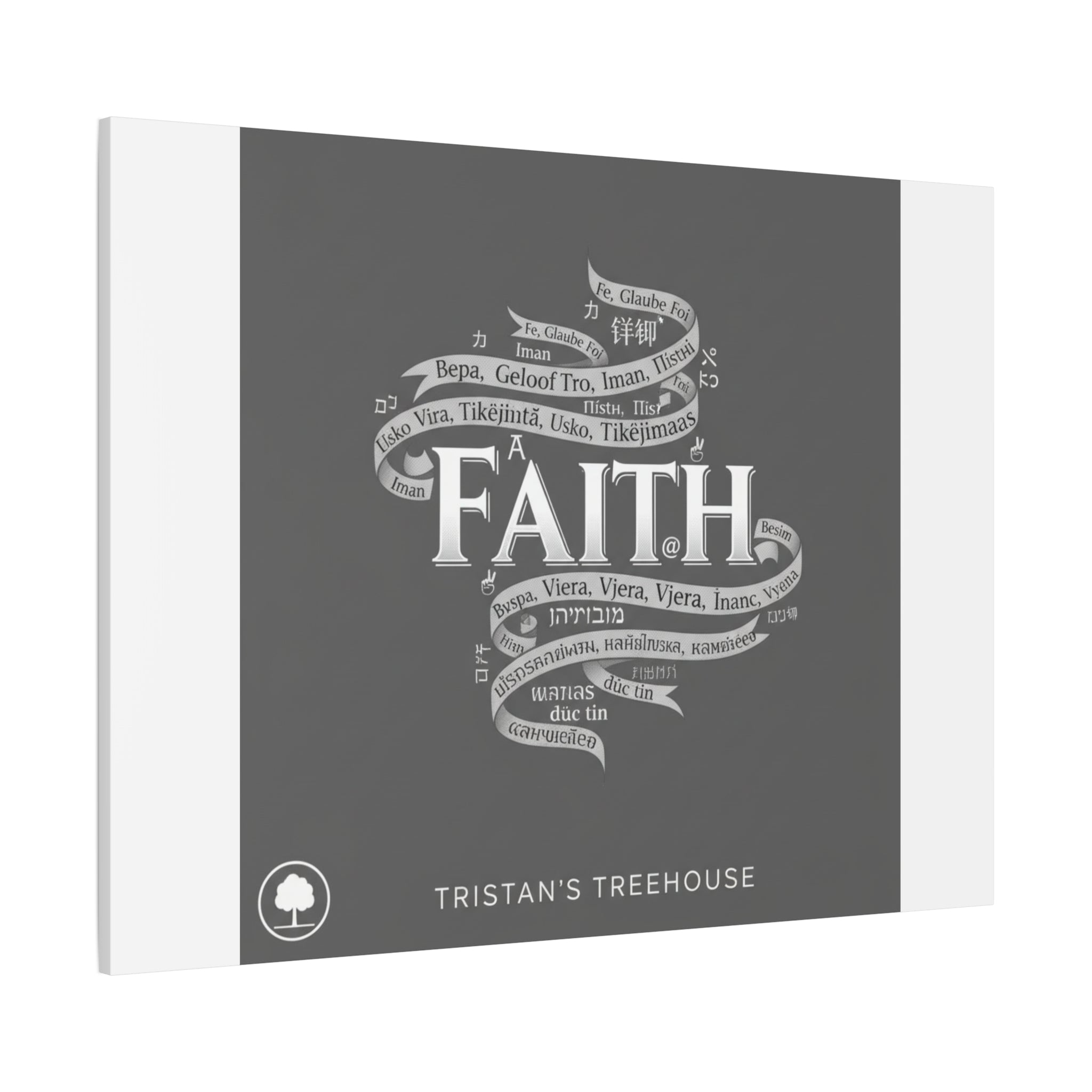 handwritten faith ribbon Canvas | sketch aesthetic, doodle design