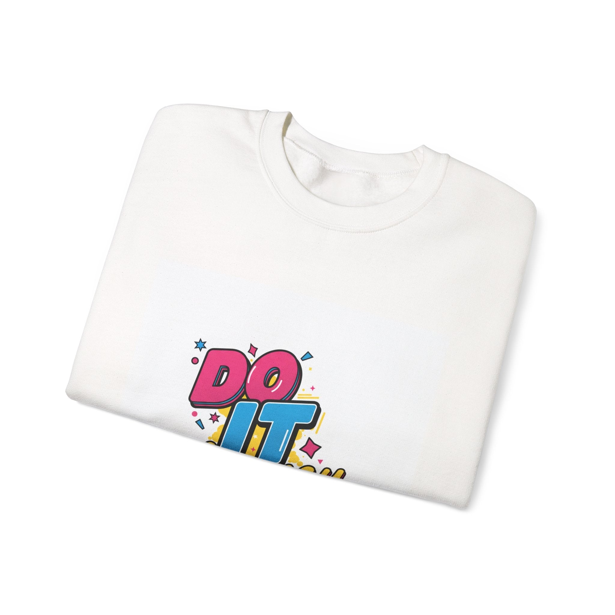 Do It Anyway Crewneck Sweatshirt | Maximalist Typography, Bold Stacked Type