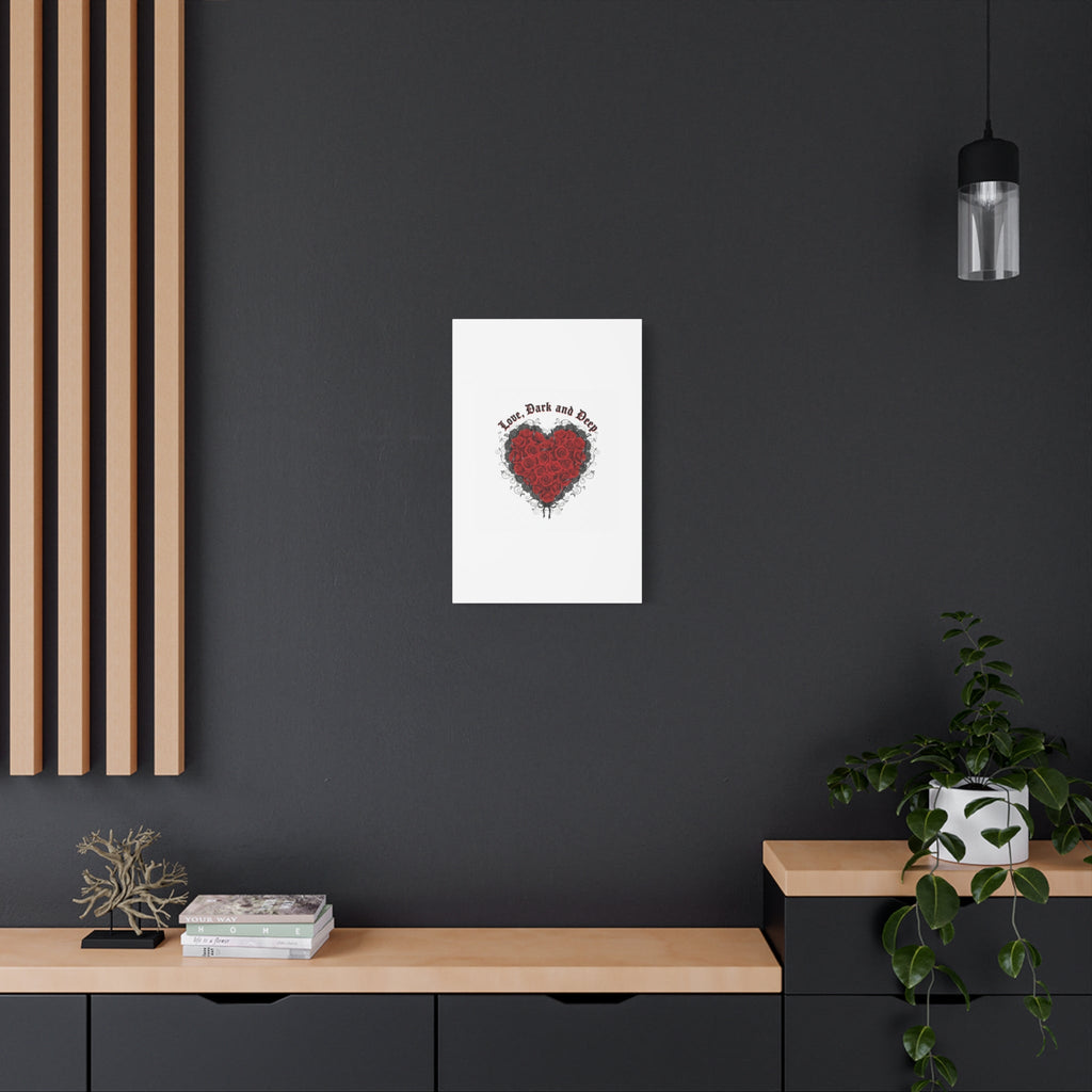 Love Dark and Deep Heart Canvas, Nu Romantic Gothic Romance, 80s Nostalgia