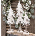 White Glittered Pinecone Tree 10"  (Pack of 4)