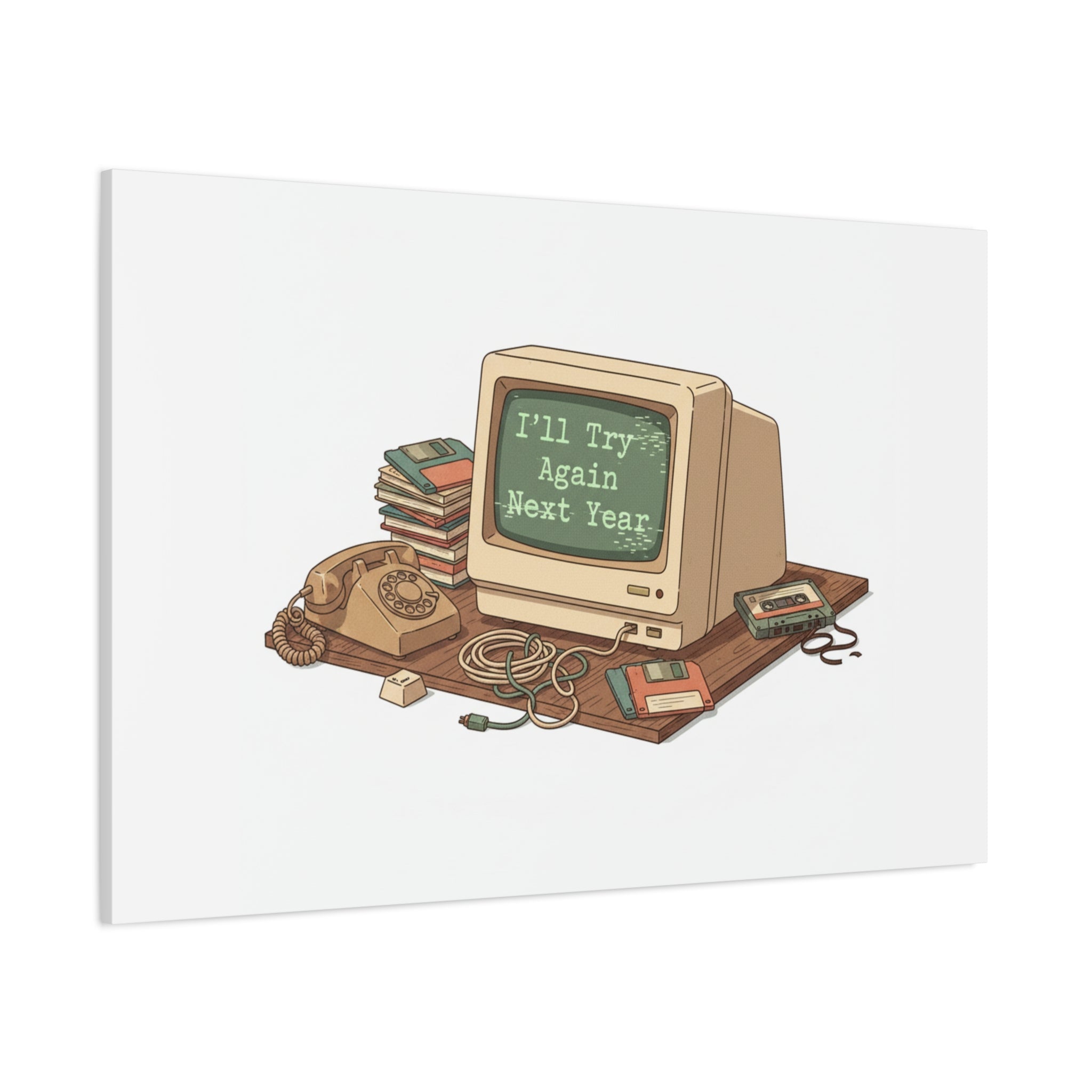 I’ll Try Again Next Year Canvas | Resolution Joke, January Burnout Poster