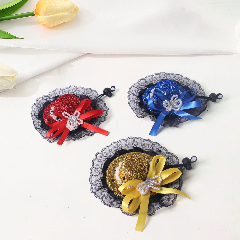 Pet Lace Hat Cat Photo Dress Up Hair Accessories