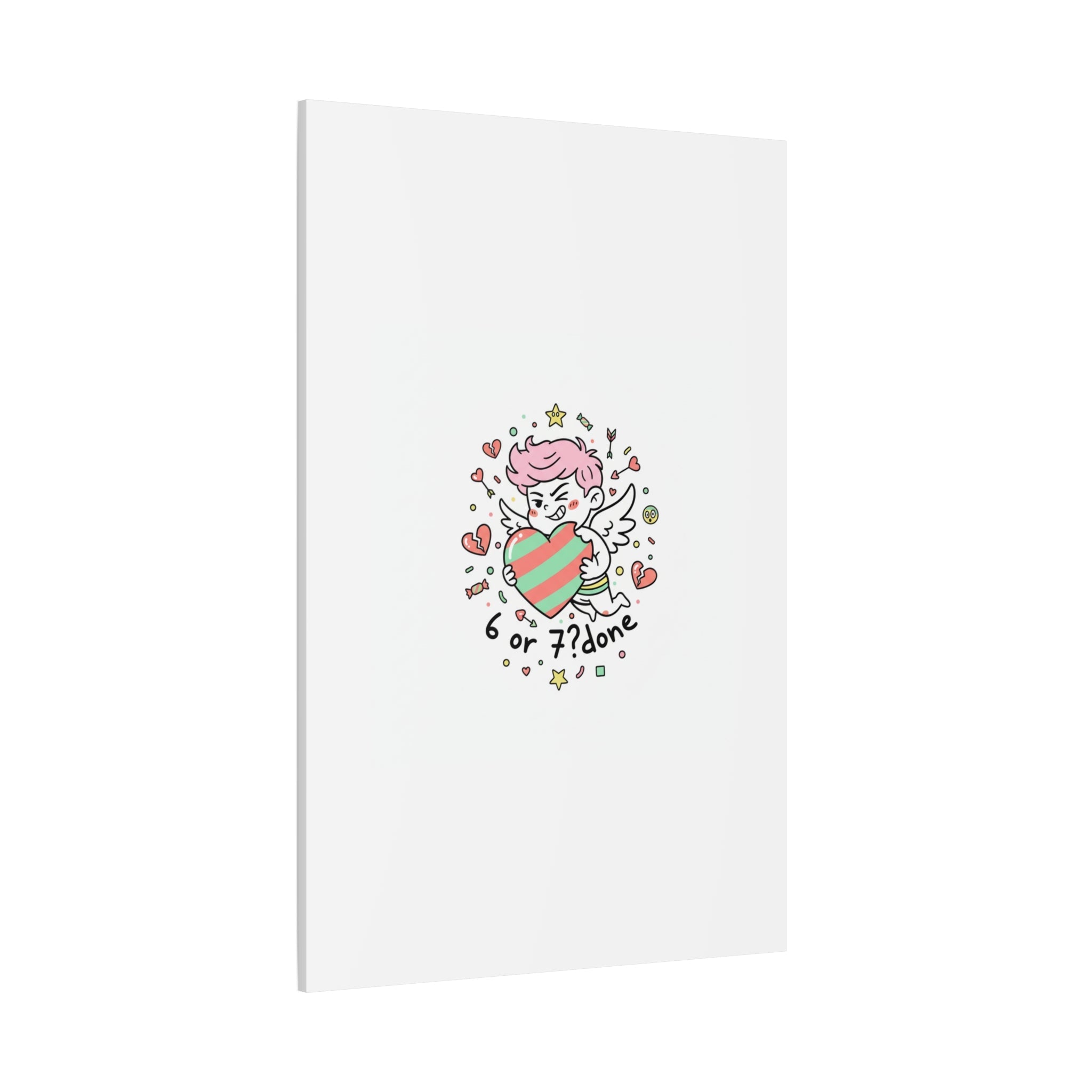 Weird Cupid heart illustration Canvas | Weird Valentine, quirky chaotic love