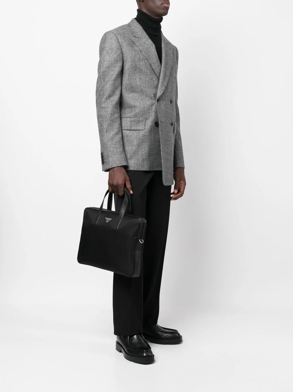 Prada Men Cartella Re-Nylon E Saffiano