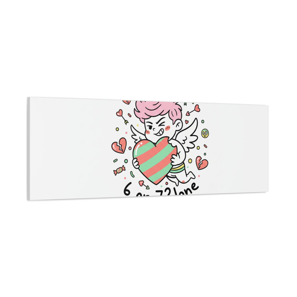 Weird Cupid heart illustration Canvas | Weird Valentine, quirky chaotic love