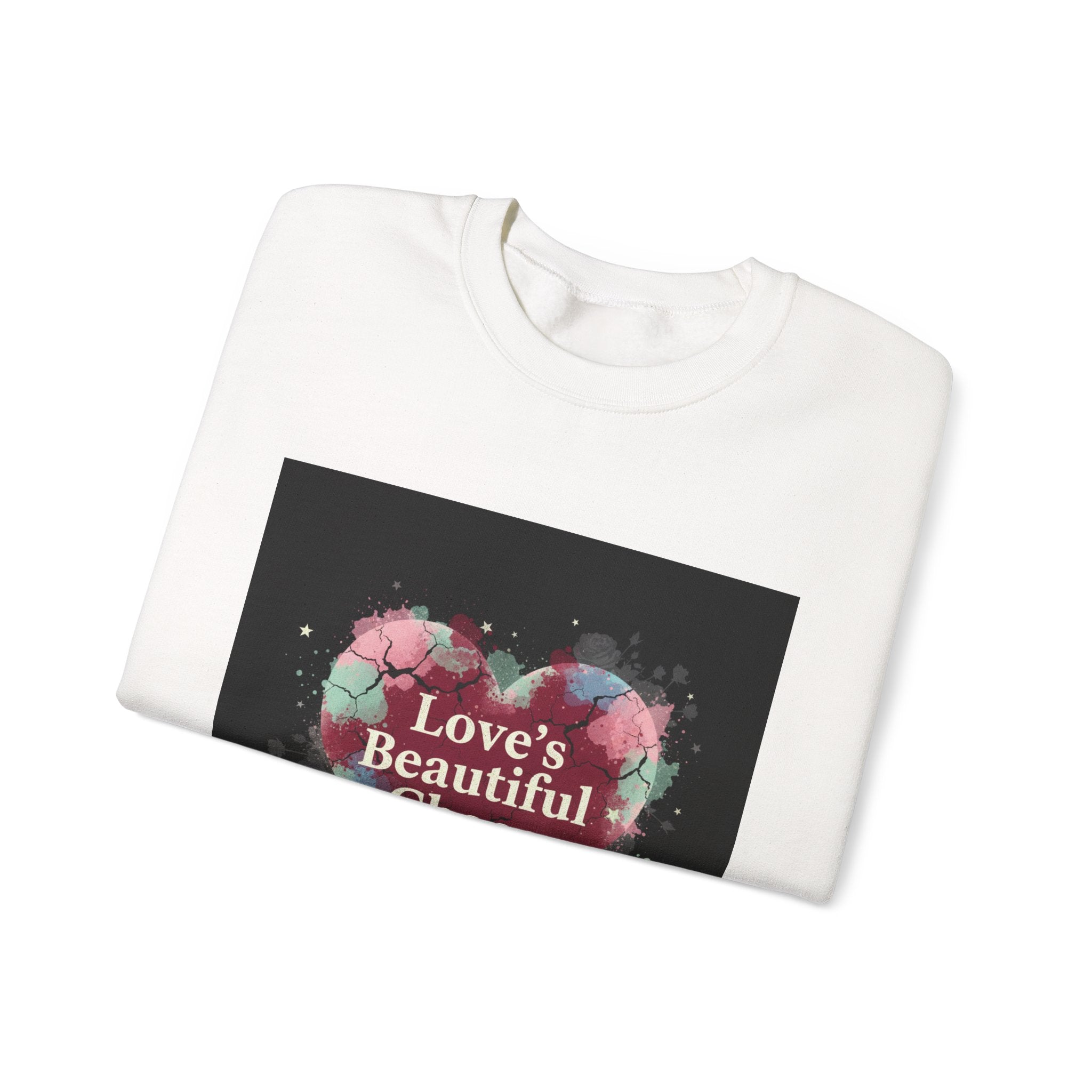 Love's Beautiful Chaos Sweatshirt | soft grunge heart, distressed collage