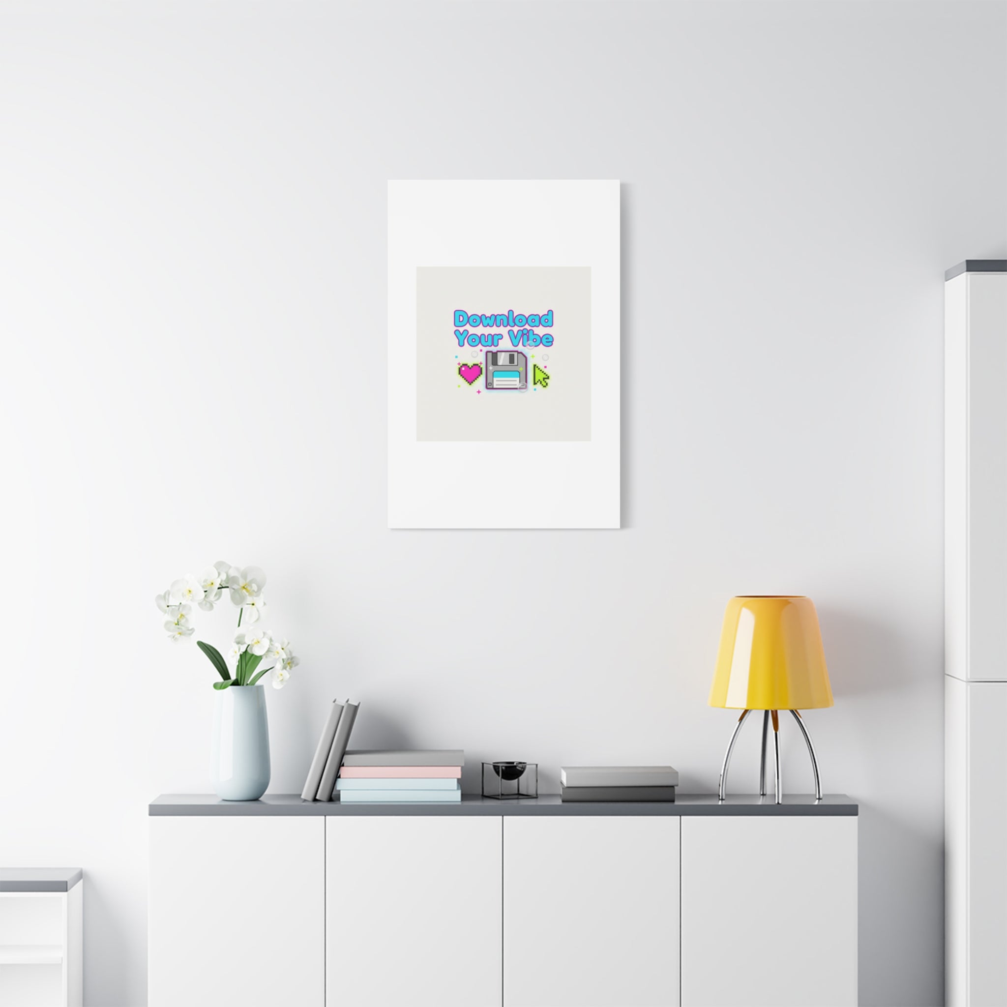 Download Your Vibe Canvas | Y2K Retro Tech, Pixel Floppy Disk Poster