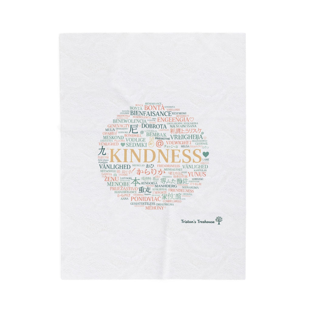 Kindness Word Cloud Blanket | Fresh-Start Minimalism, Neutral Throw