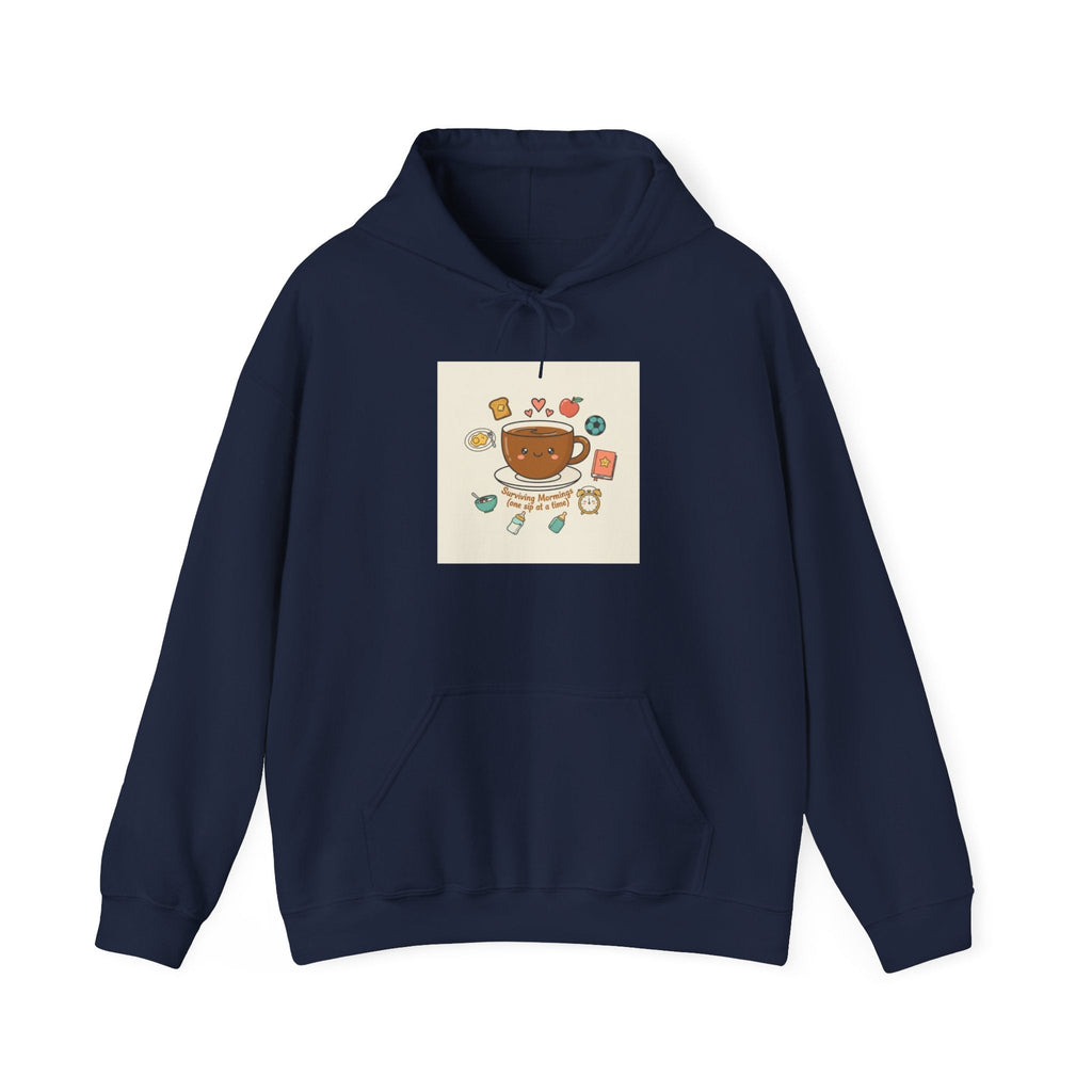 Morning Chaos Coffee Crew Hoodie | mom life, tired parent humor