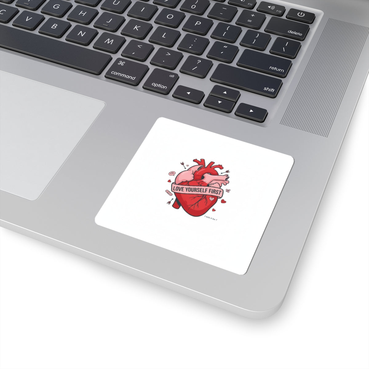 Love Yourself First Heart Sticker | anti‑Valentine, edgy heart design