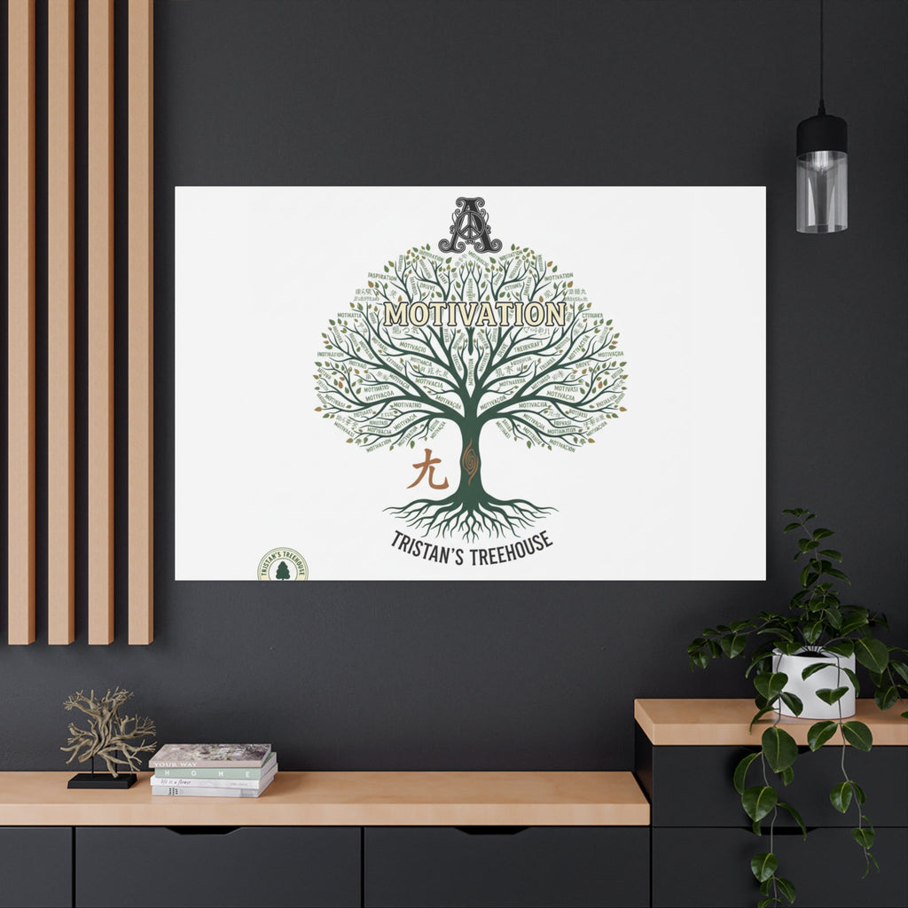 Handwritten Doodle Tree Canvas | Matte Stretched Wall Art