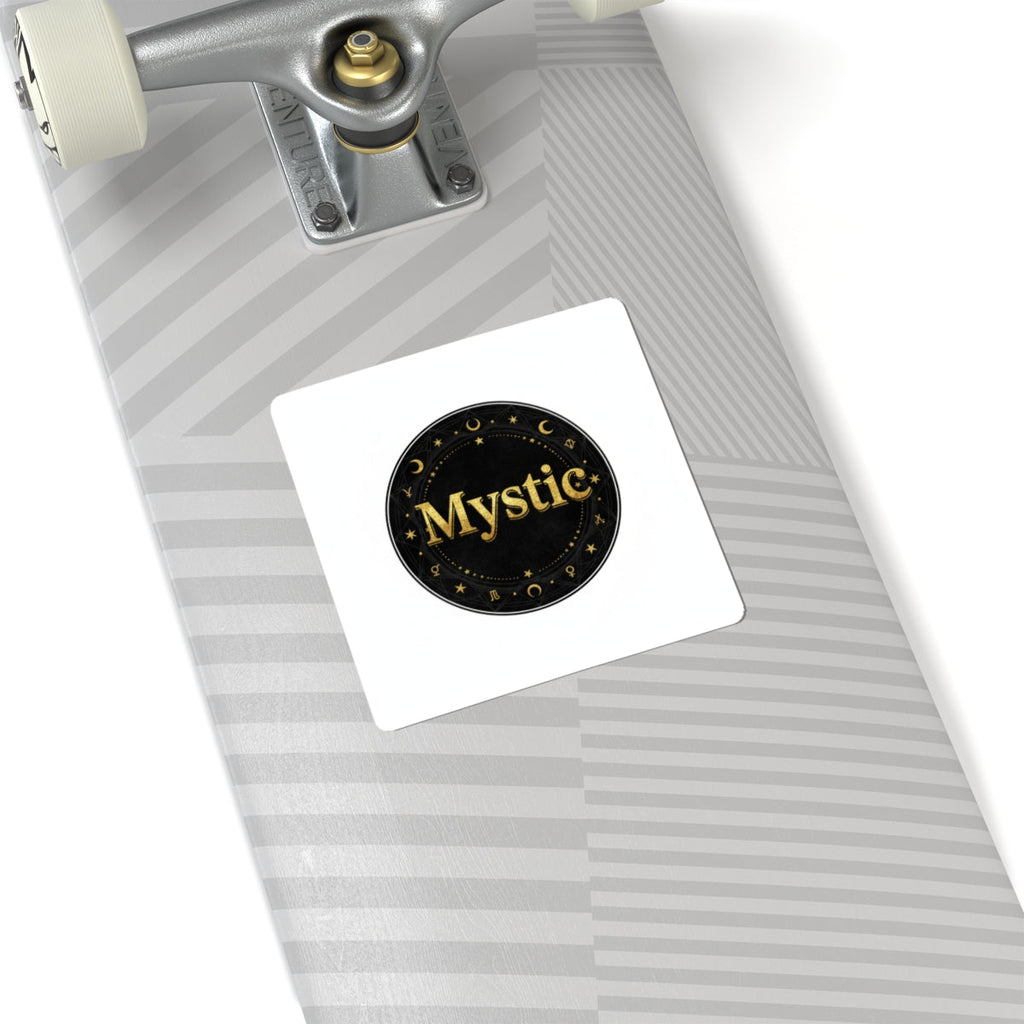 Mystic Circle Sticker | Tarot & Occult Typography, Witchy Metallic
