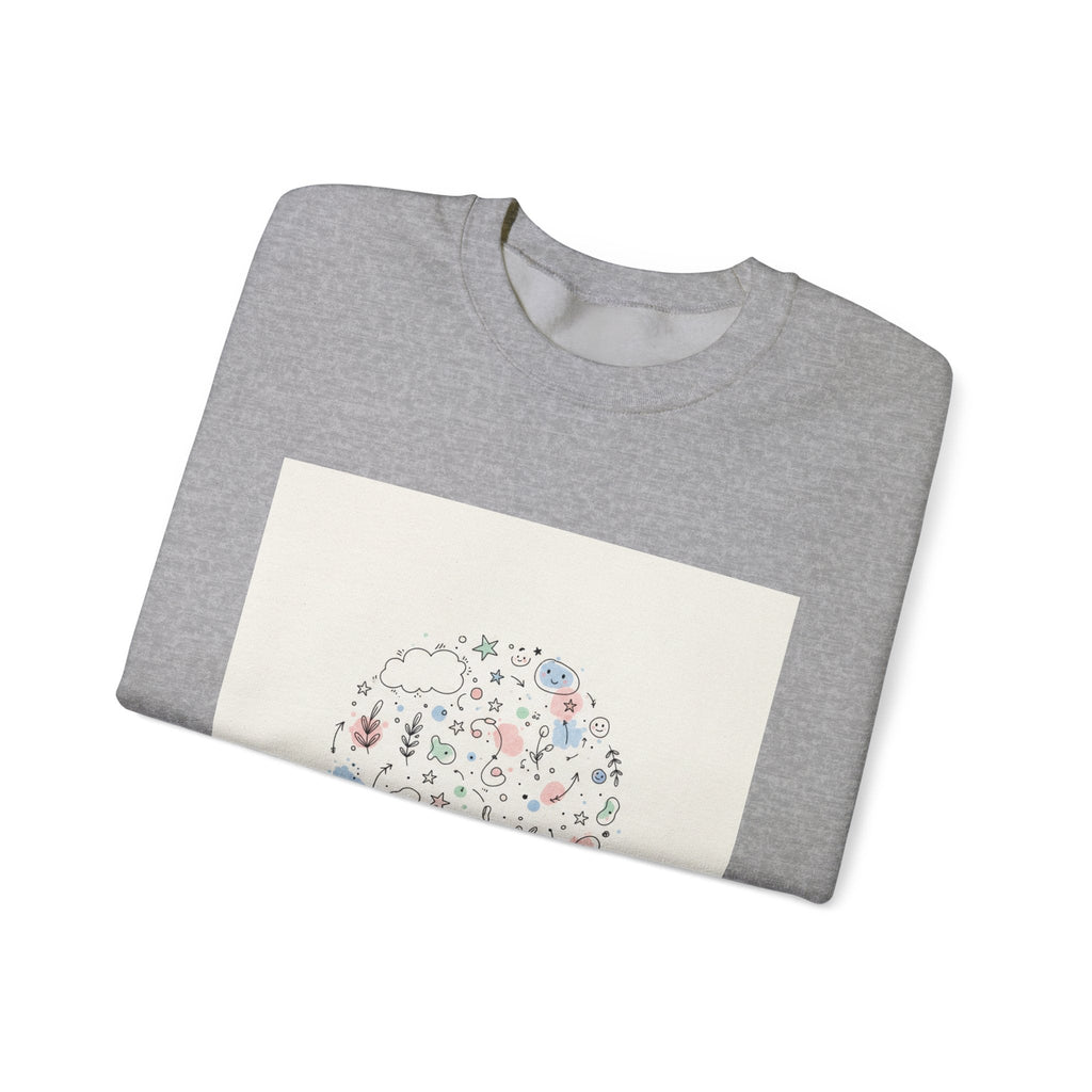 Hand-Drawn Doodle Circle Sweatshirt | line drawing, sketch pattern