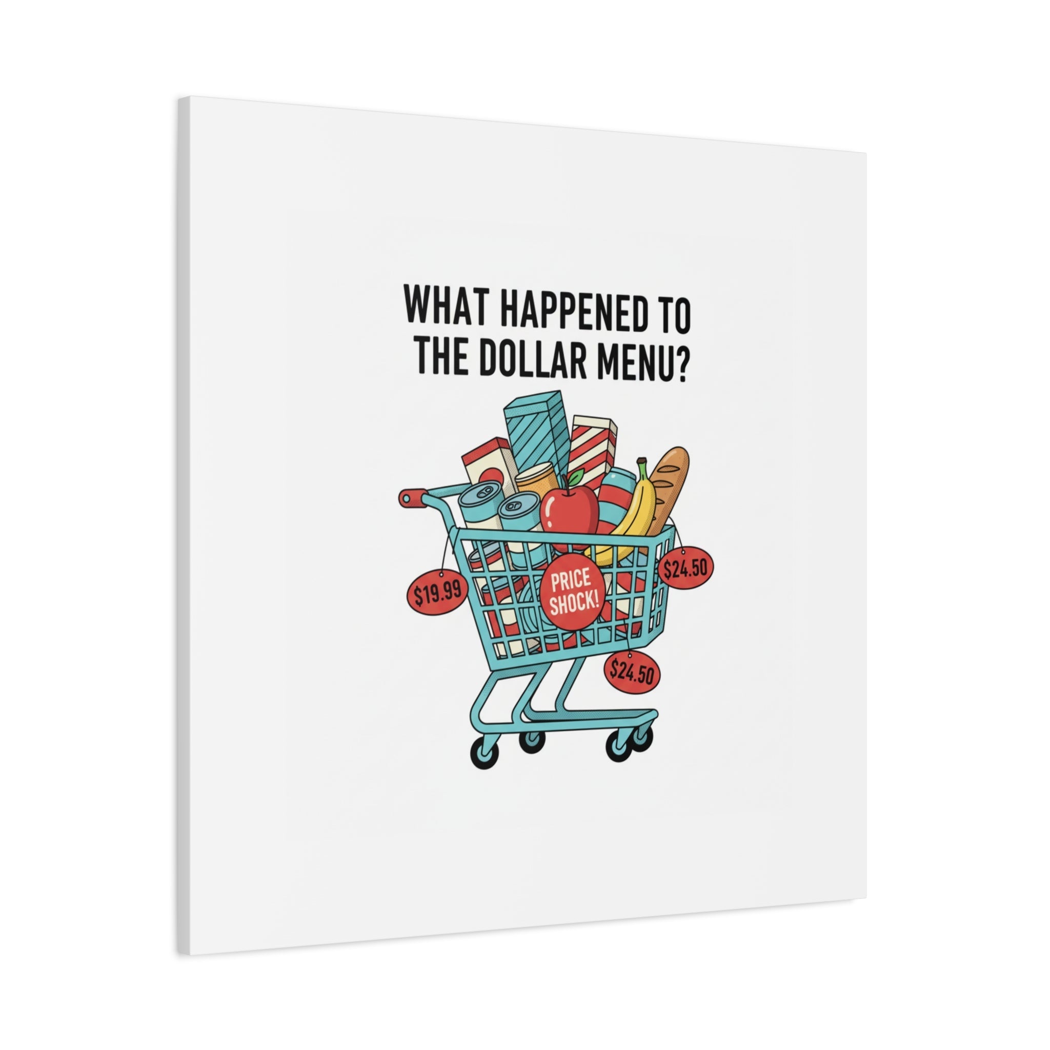 What Happened to the Dollar Menu? Canvas | Grocery Prices Meme, Price Shock Wall Art
