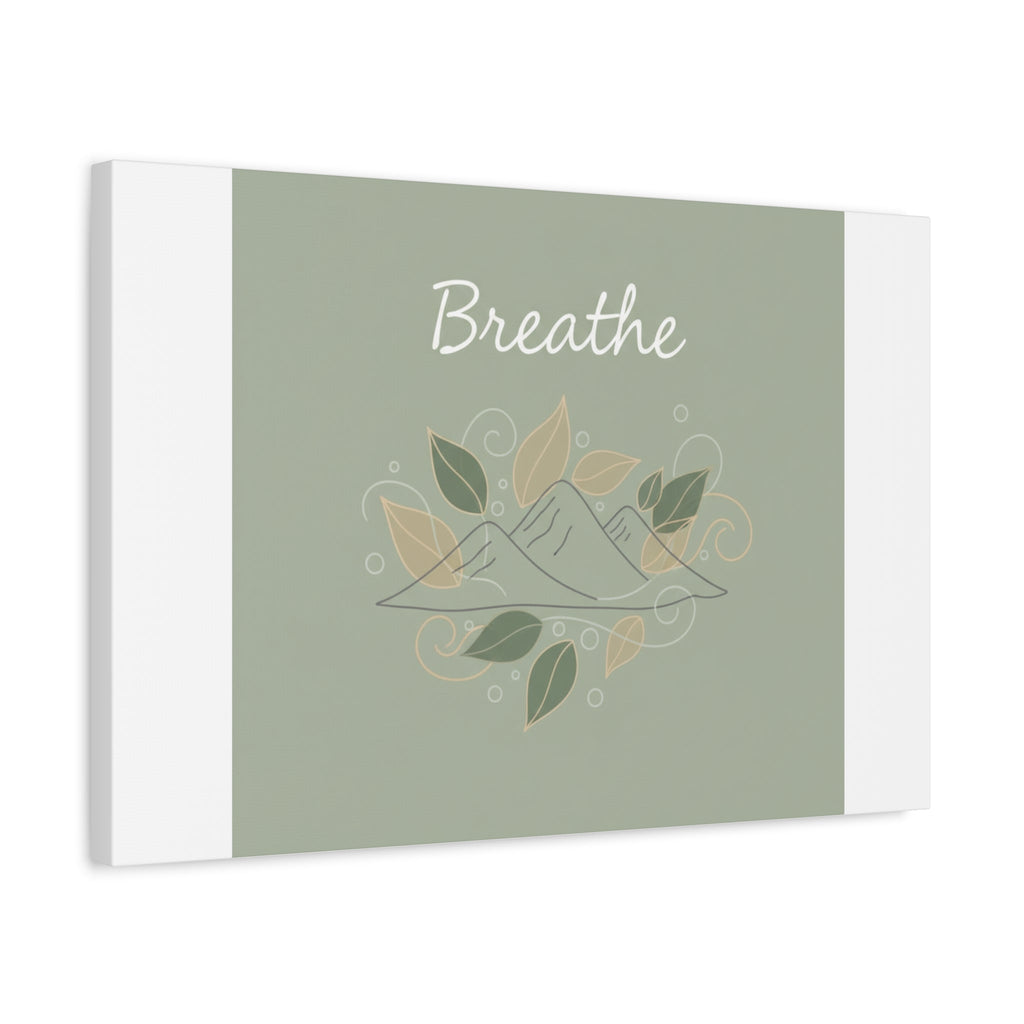 Breathe Mountain Line Canvas | Nature Symbols, Minimal Forest Wall Art
