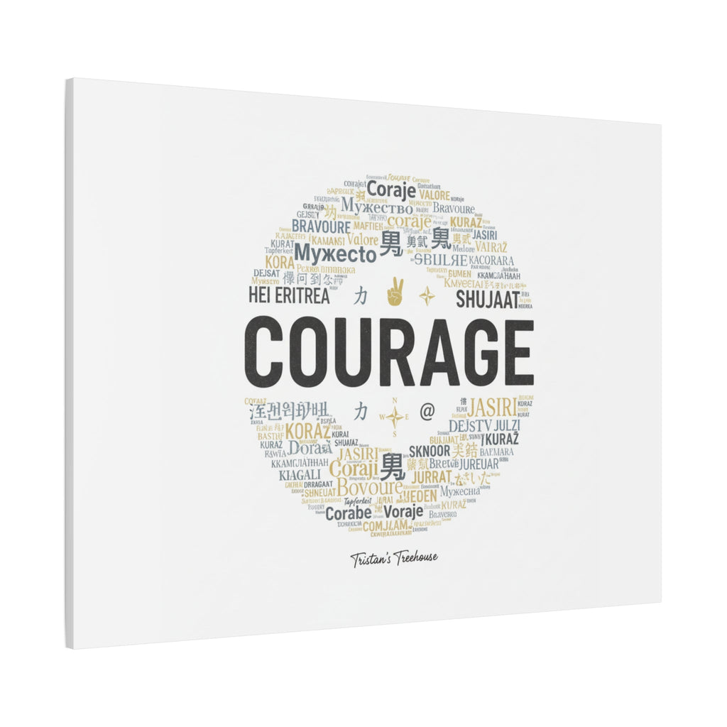 Courage Word Cloud Canvas | Fresh-Start Minimalism art print