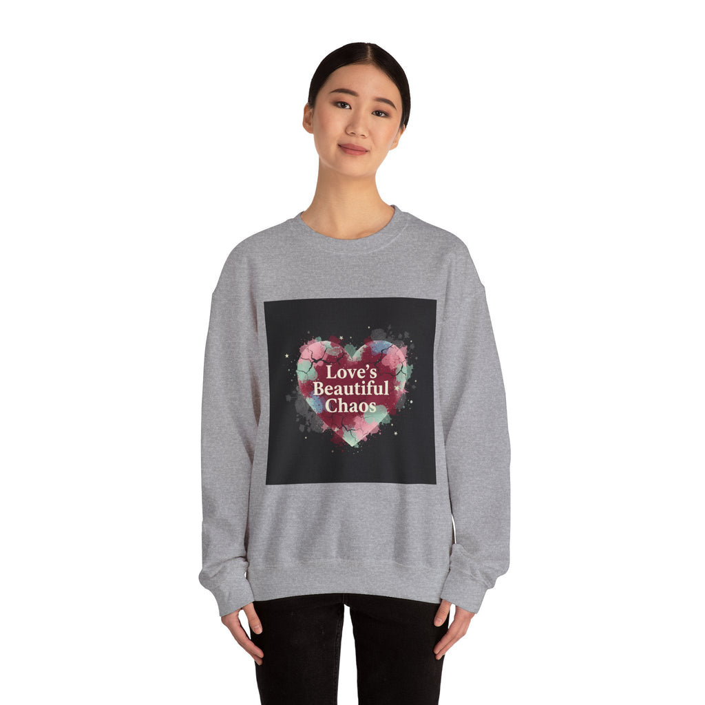 Love's Beautiful Chaos Sweatshirt | soft grunge heart, distressed collage
