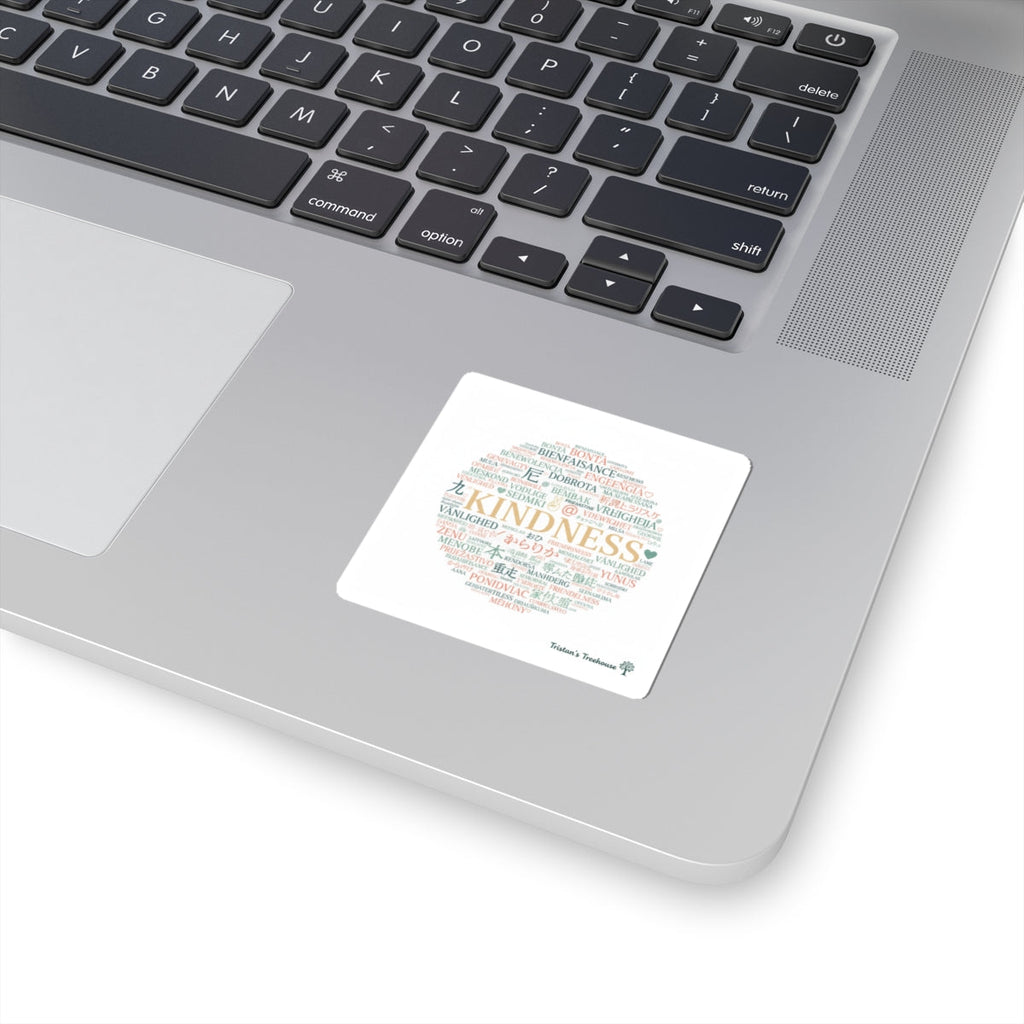 Kindness Wordcloud Sticker | Fresh-Start Minimalism, Neutral Renew