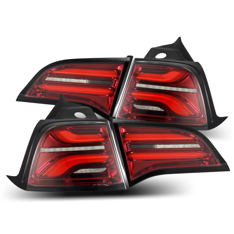 AlphaRex 17-22 Tesla Model 3 PRO-Series LED Tail Lights Red Smoke w/Seq Sig 601020 *Discontinued