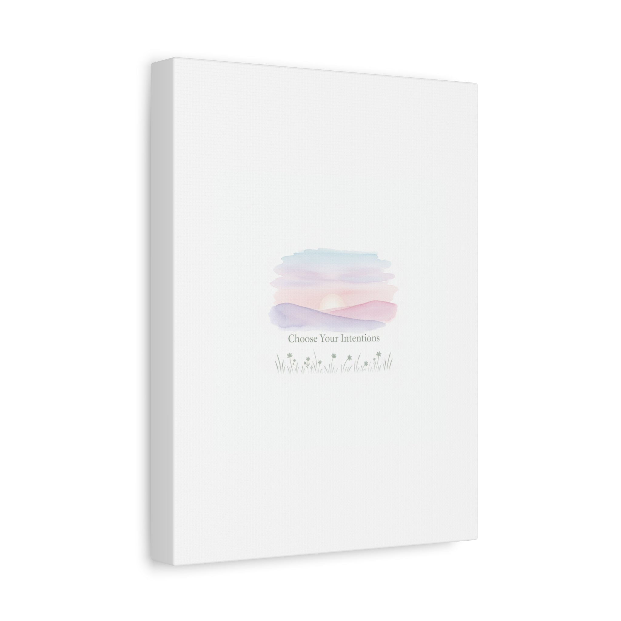 Choose Your Intentions Canvas, soft wellness poster, pastel gradient mindfulness art