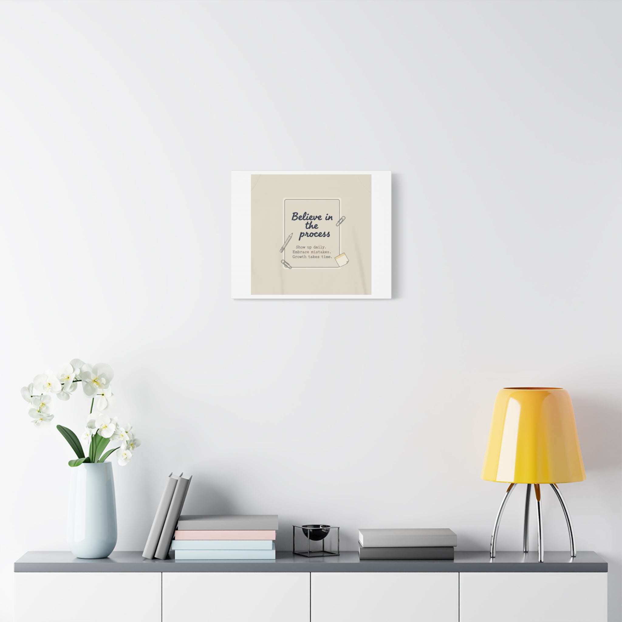 Believe in the Process Canvas | analogue note to self, handwritten reminder décor