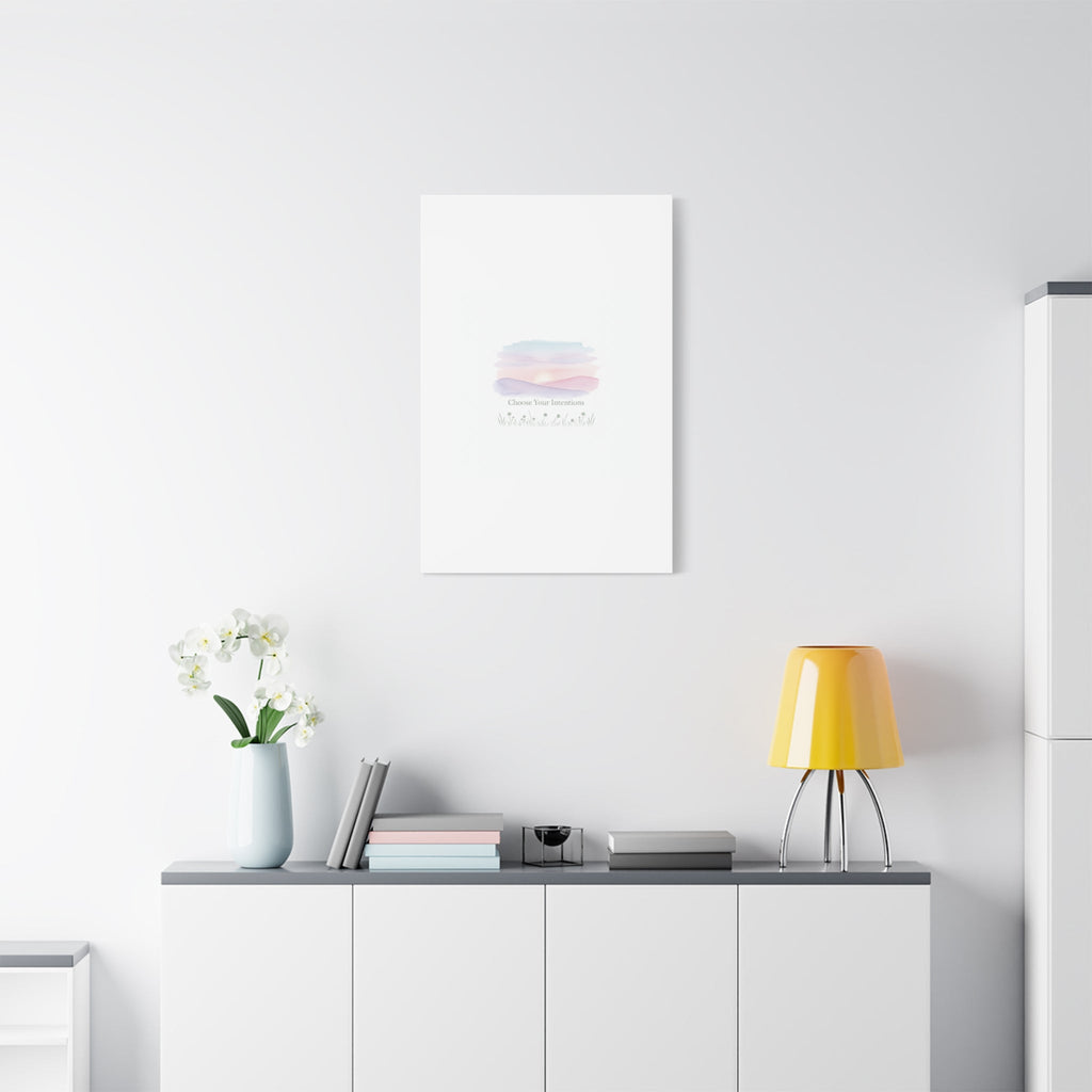 Choose Your Intentions Canvas, soft wellness poster, pastel gradient mindfulness art