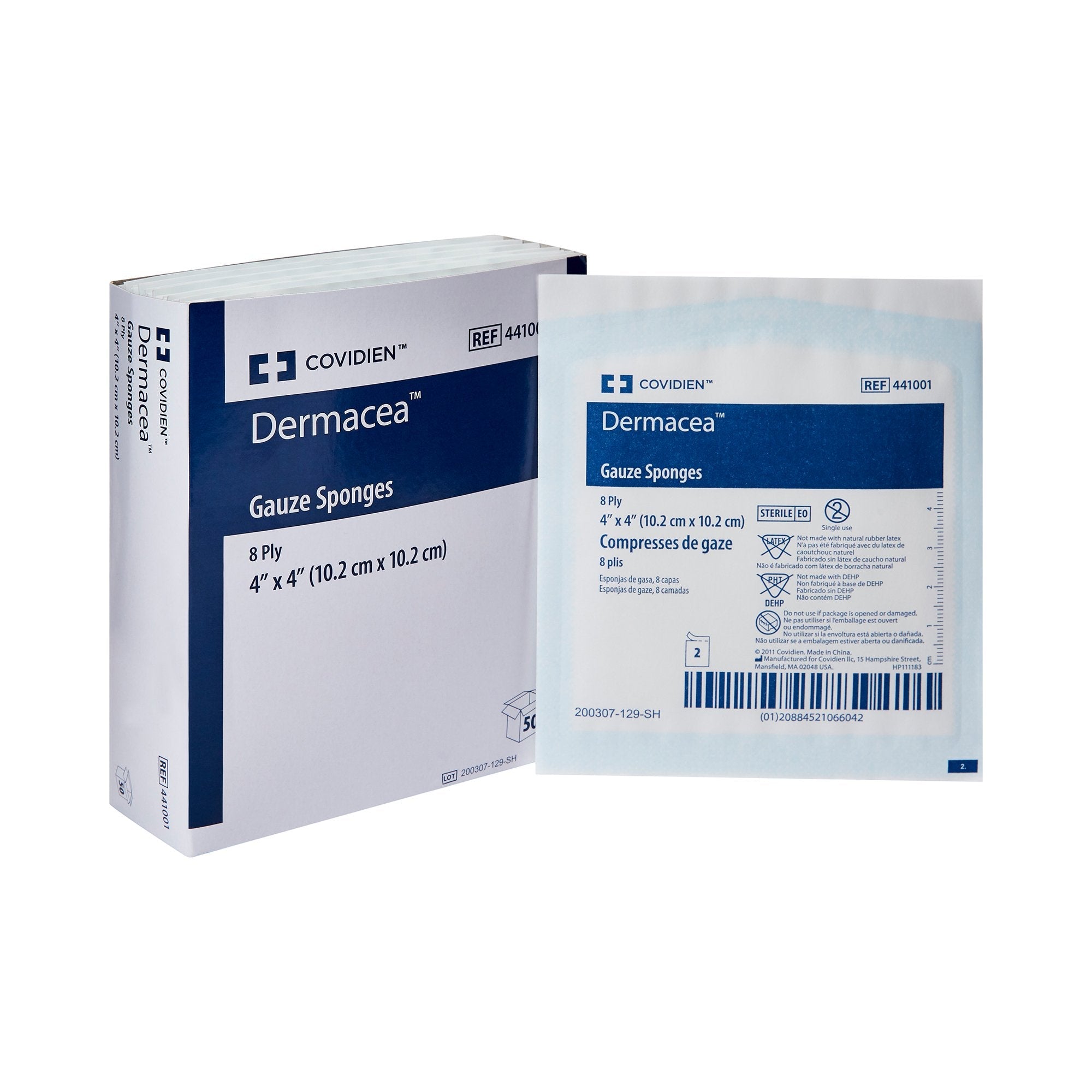 Dermacea™ Sterile Gauze Sponge, 4 x 4 Inch, 8-Ply 441001