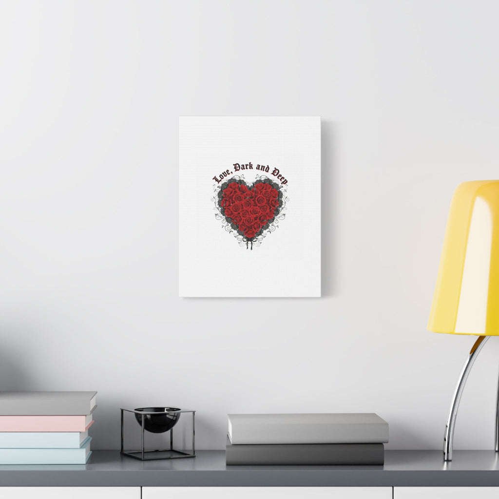 Love Dark and Deep Heart Canvas, Nu Romantic Gothic Romance, 80s Nostalgia