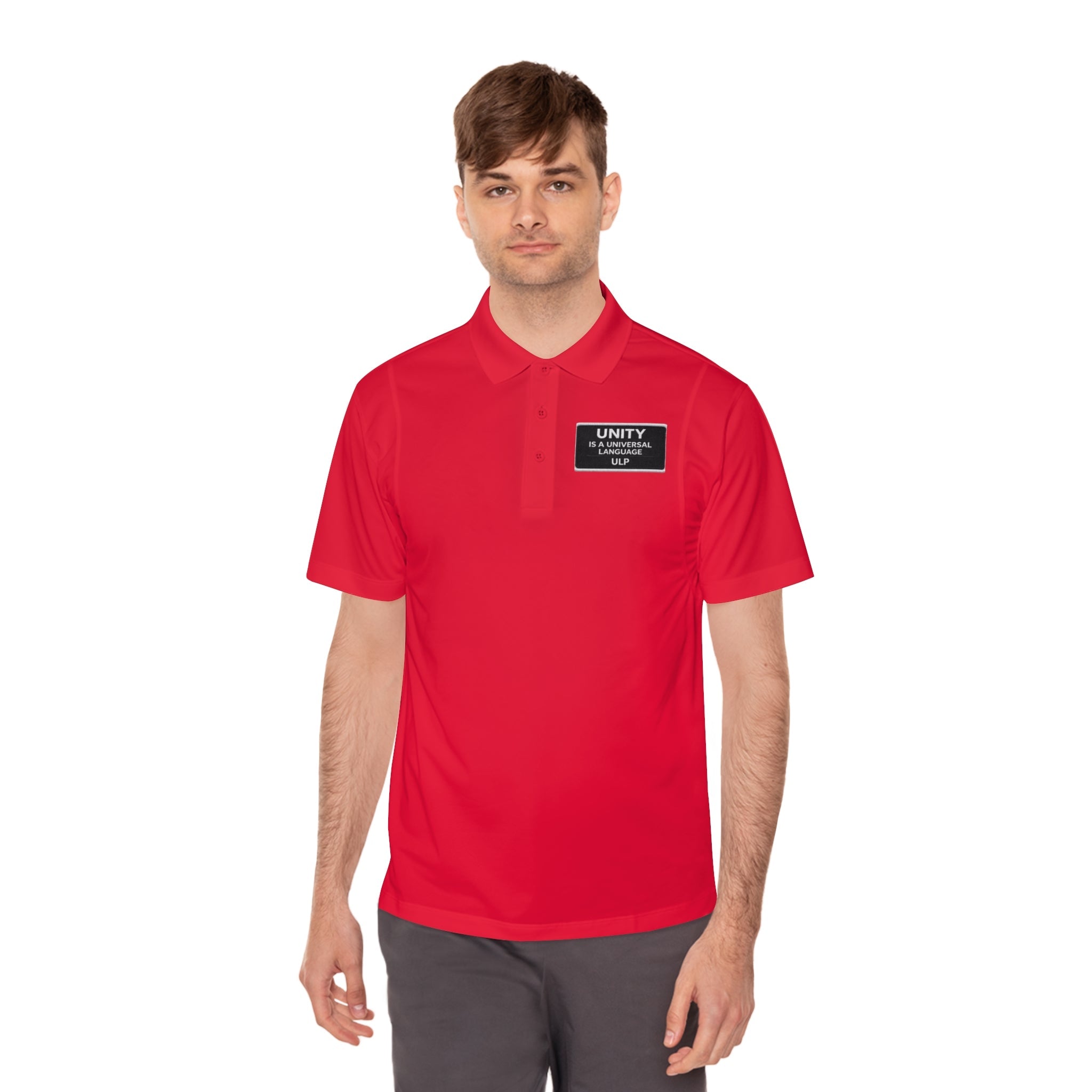 Unity & Strength Men’s Sport Polo — Small “UNITY” Patch Chest Logo