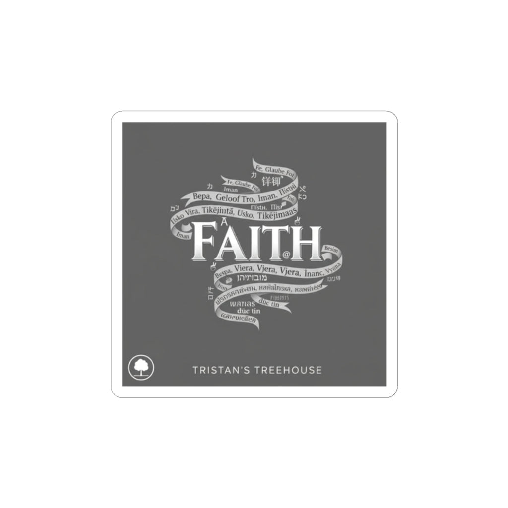 Handwritten 'Faith' Doodle Sticker | Sketch Aesthetic, Monochrome