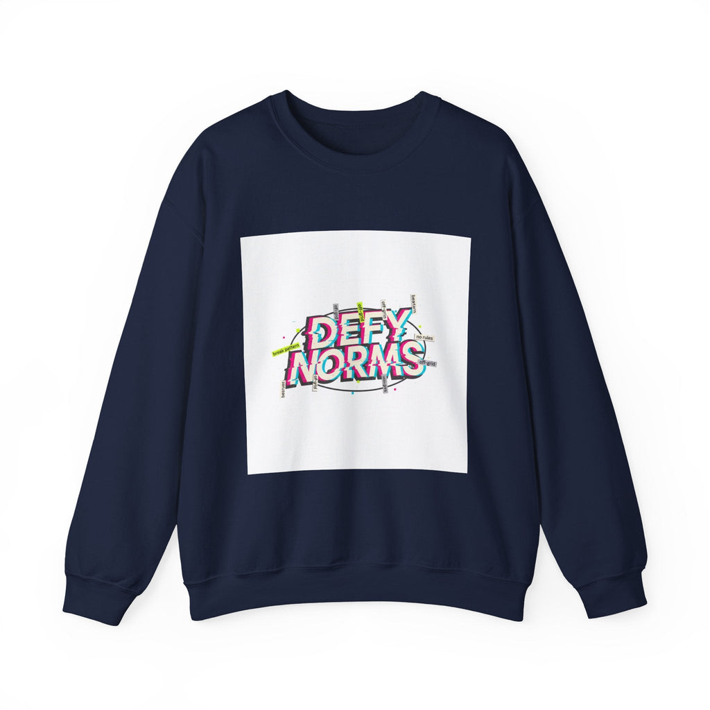 Defy Norms Crewneck Sweatshirt | anti-aesthetic, glitch font
