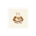Stay Cozy Bunny Sticker | cozy critter sticker, winter forest art