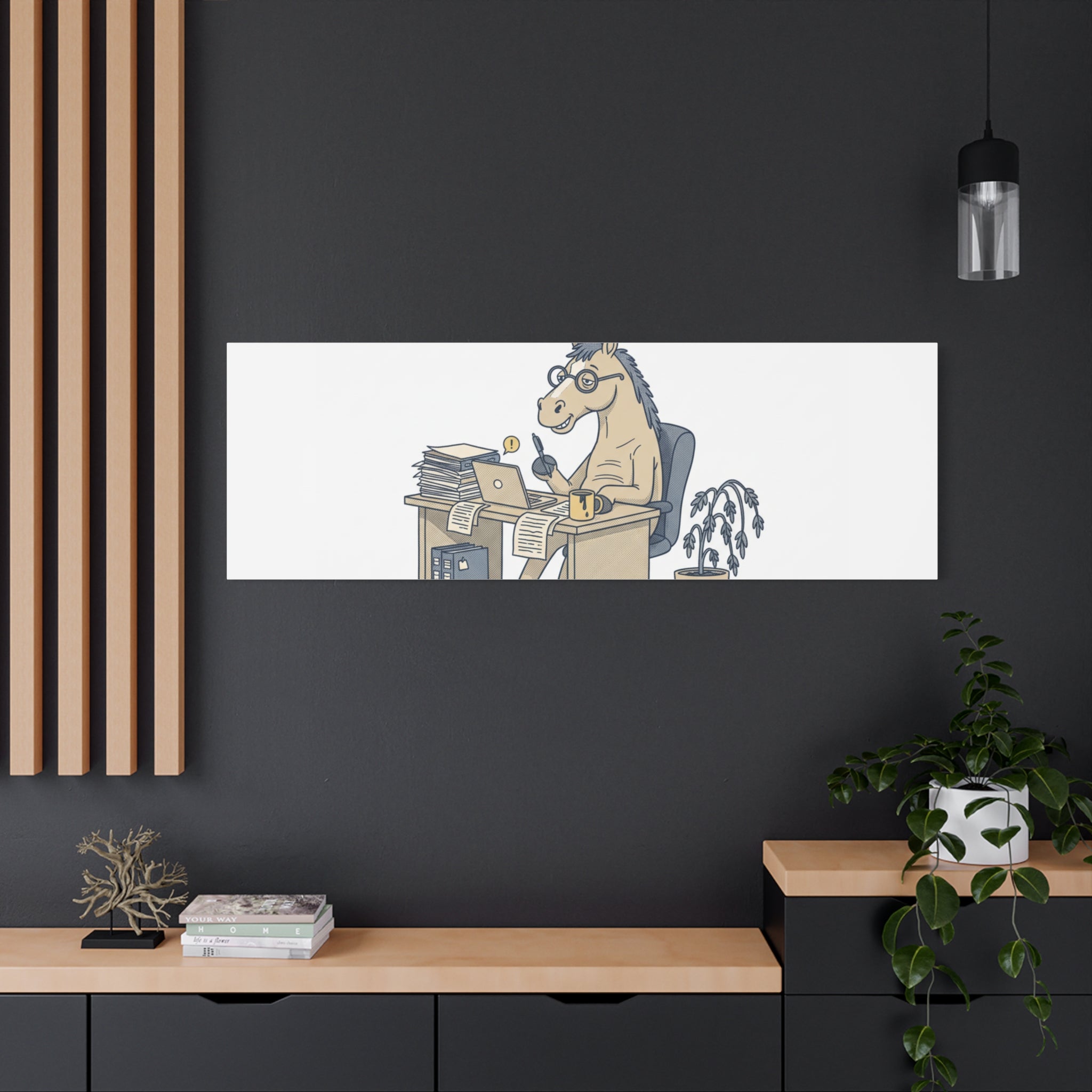 Best Desk Jockey Canvas, Workhorse Office Art | Corporate Burnout Parody