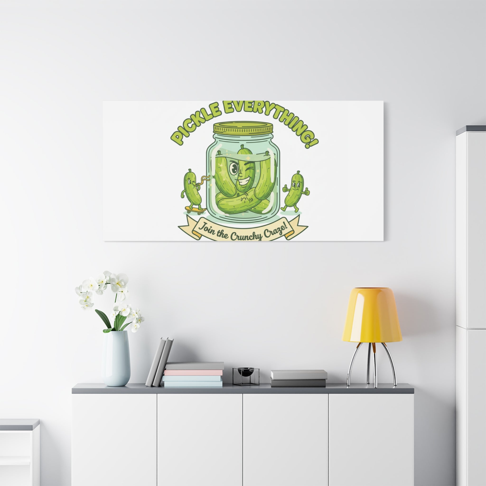 Pickle Everything! Matte Canvas | Brine Design, Pickle Lover Art