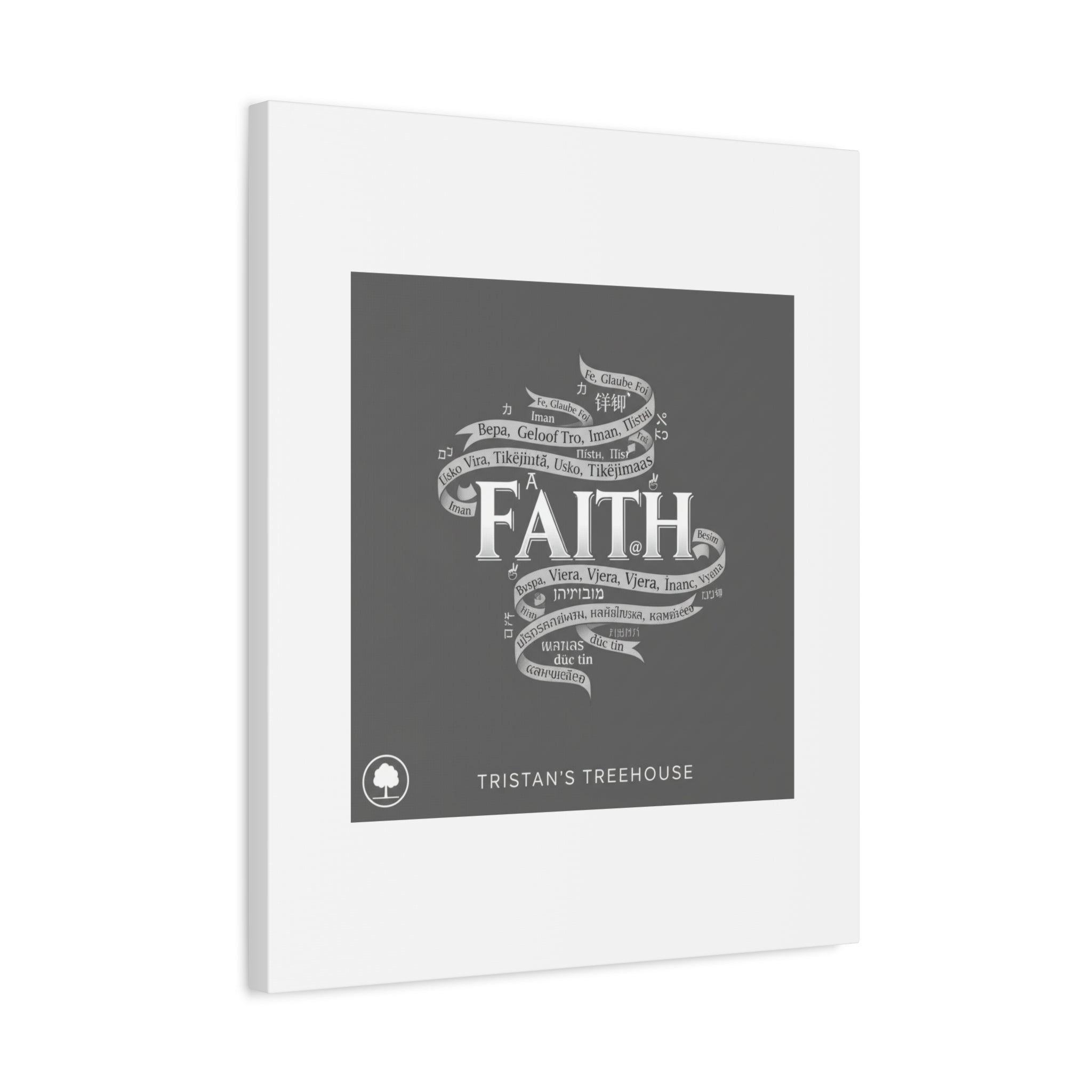handwritten faith ribbon Canvas | sketch aesthetic, doodle design