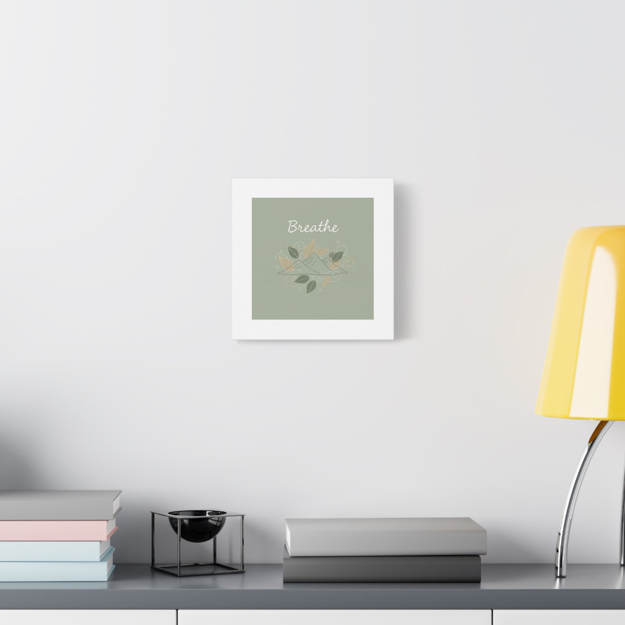 Breathe Mountain Line Canvas | Nature Symbols, Minimal Forest Wall Art