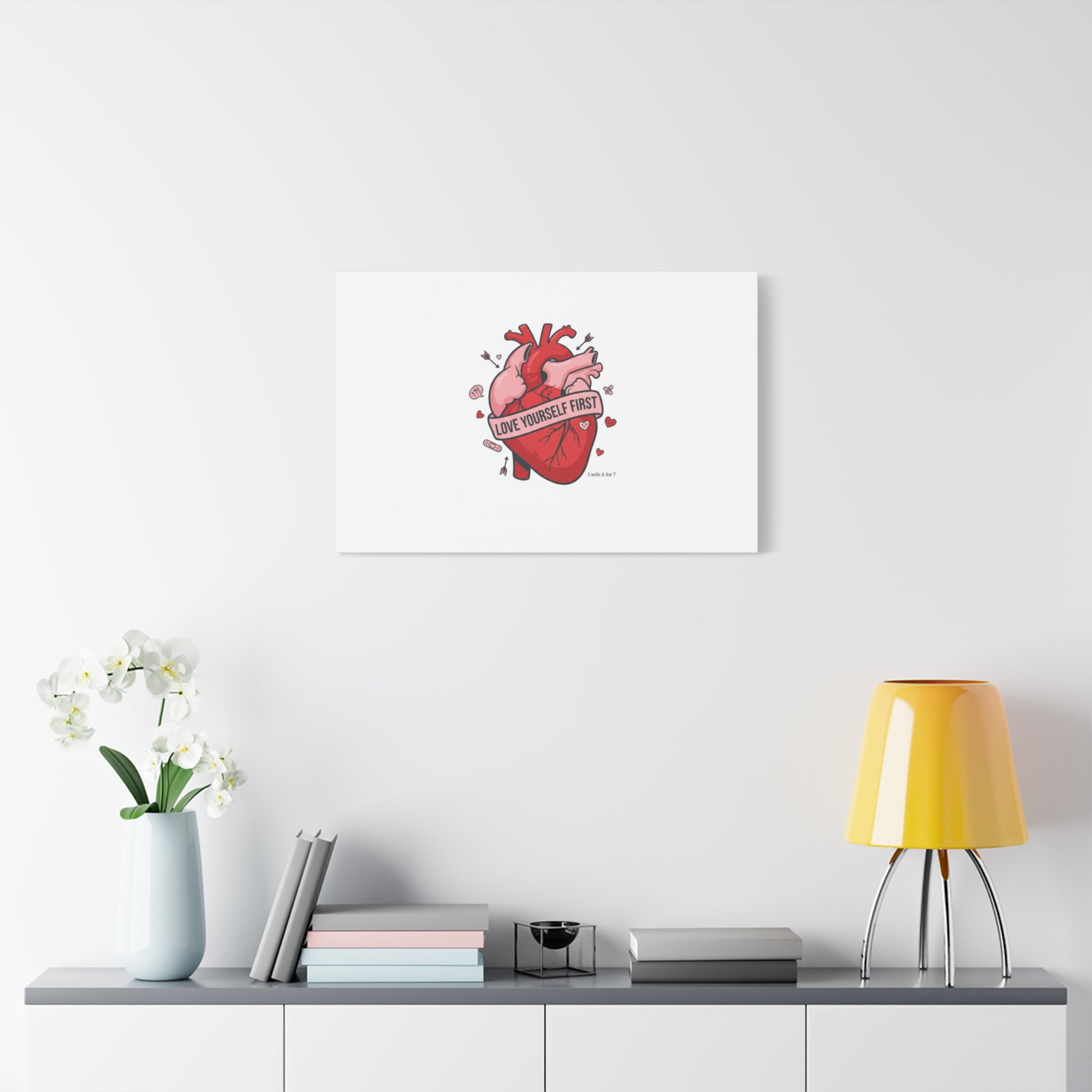 Love Yourself First Canvas, Hearts-with-a-Twist, Anti-Valentine Art