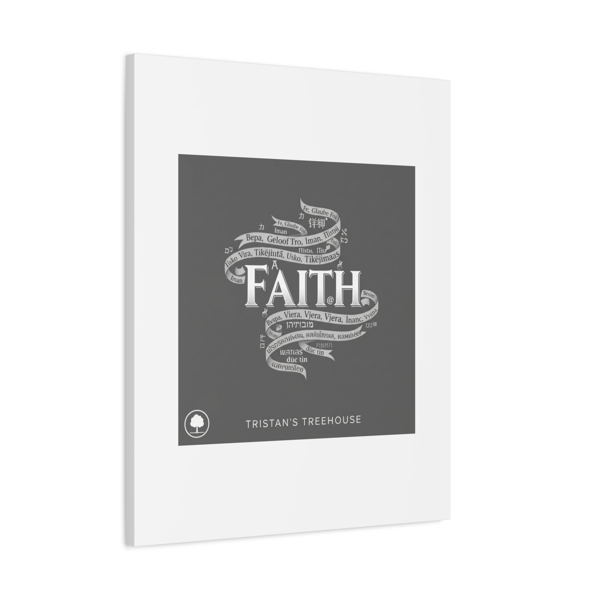 handwritten faith ribbon Canvas | sketch aesthetic, doodle design