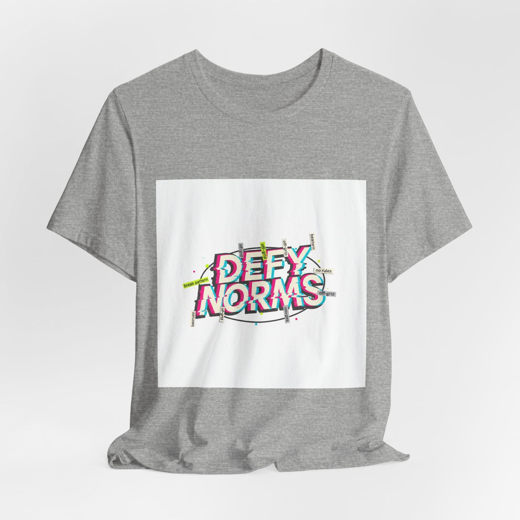 Defy Norms glitch font tee | anti-aesthetic, chaotic design shirt