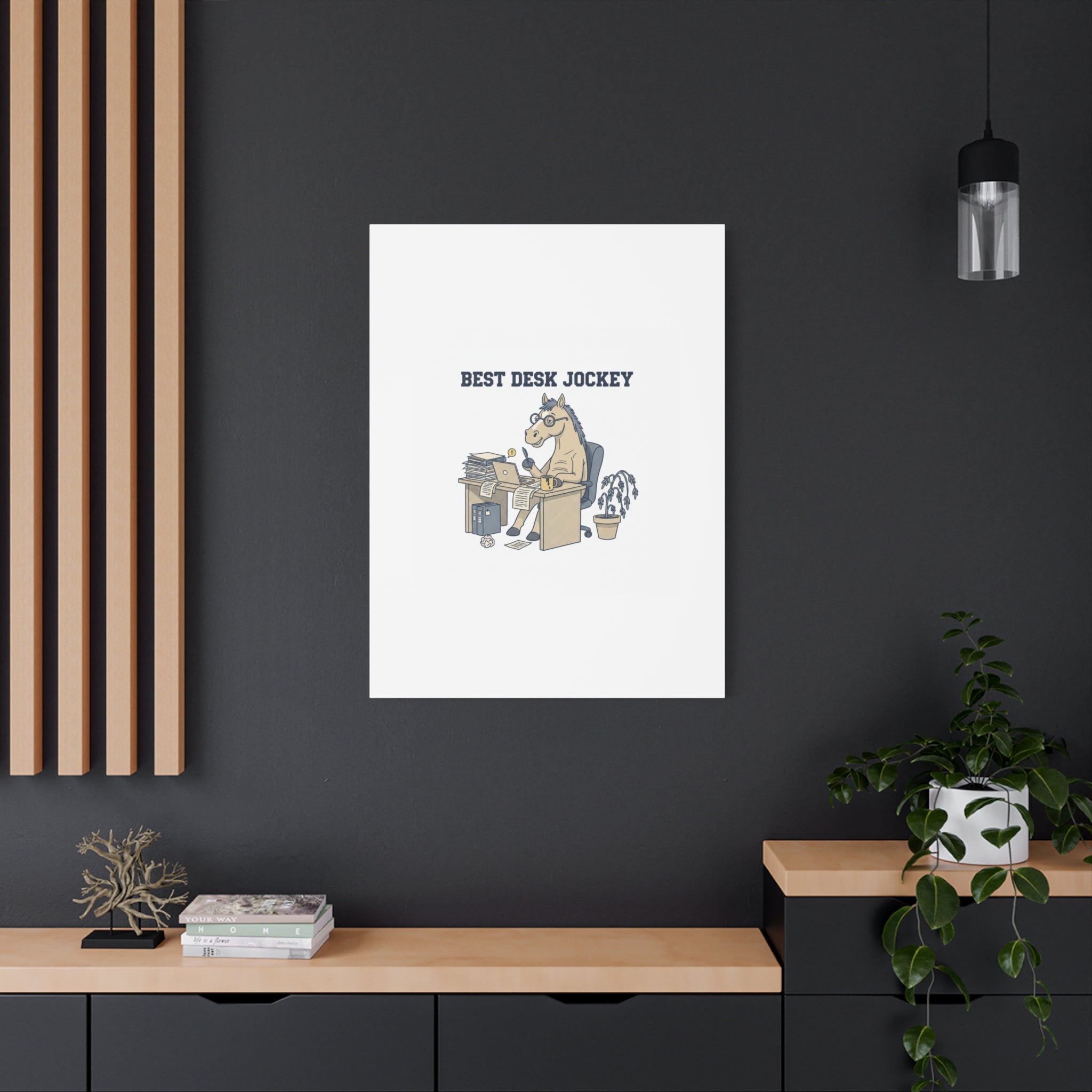 Best Desk Jockey Canvas, Workhorse Office Art | Corporate Burnout Parody