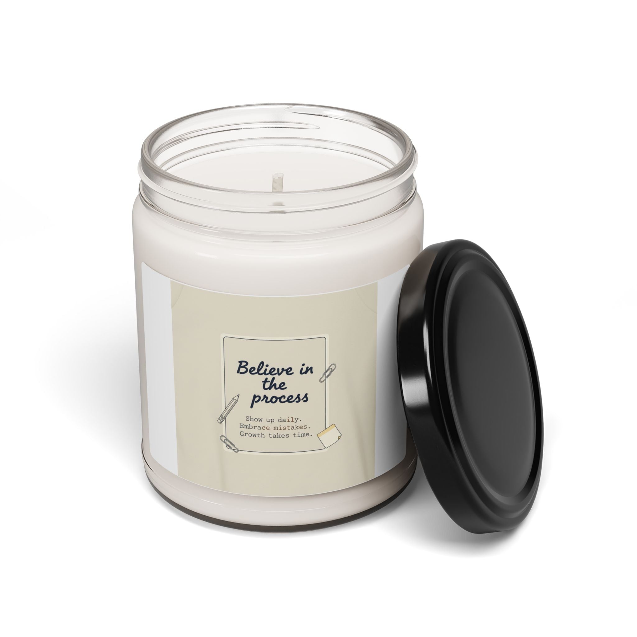 Believe in the Process Candle | Note to Self soy candle, paper note design