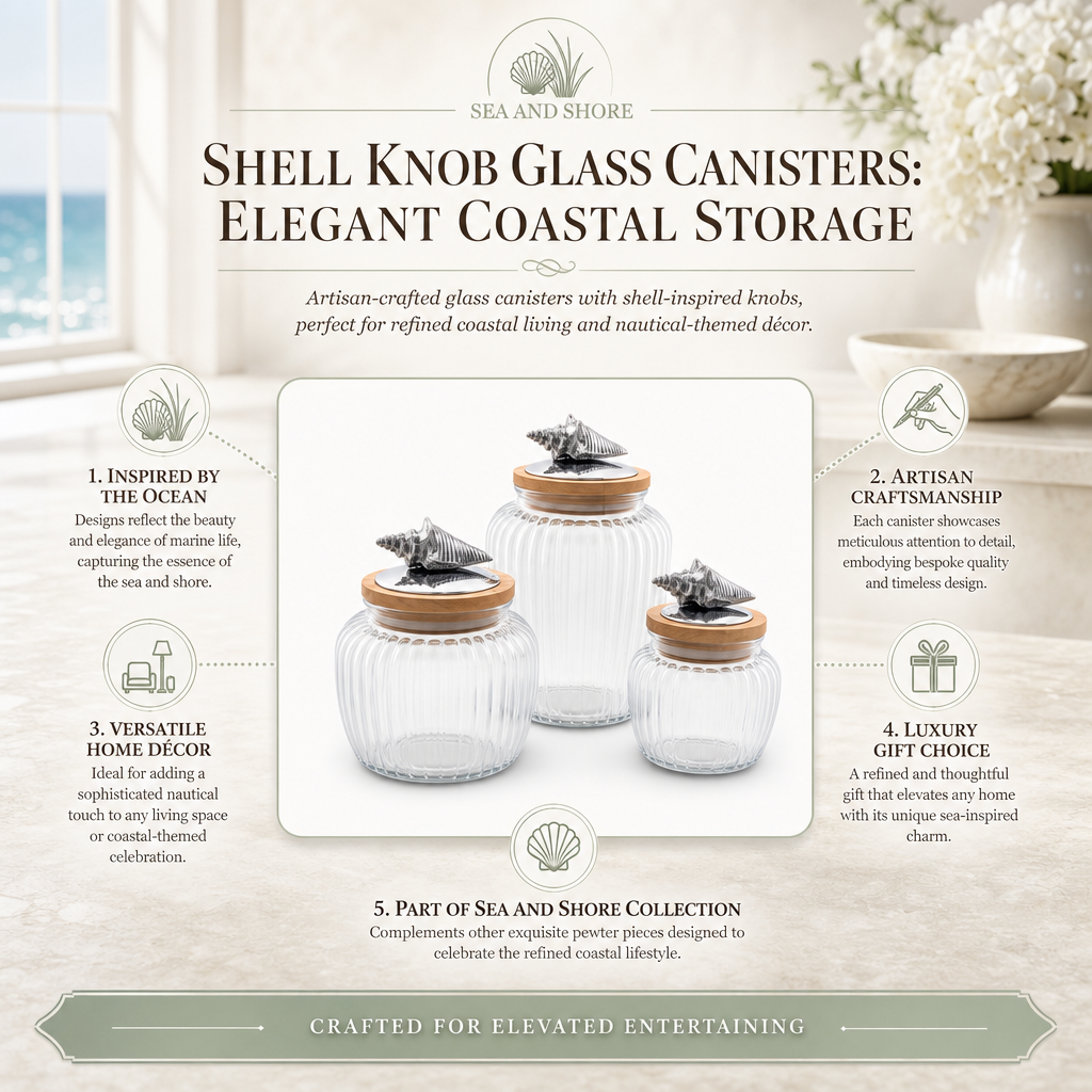 Shell Knob Glass Canisters