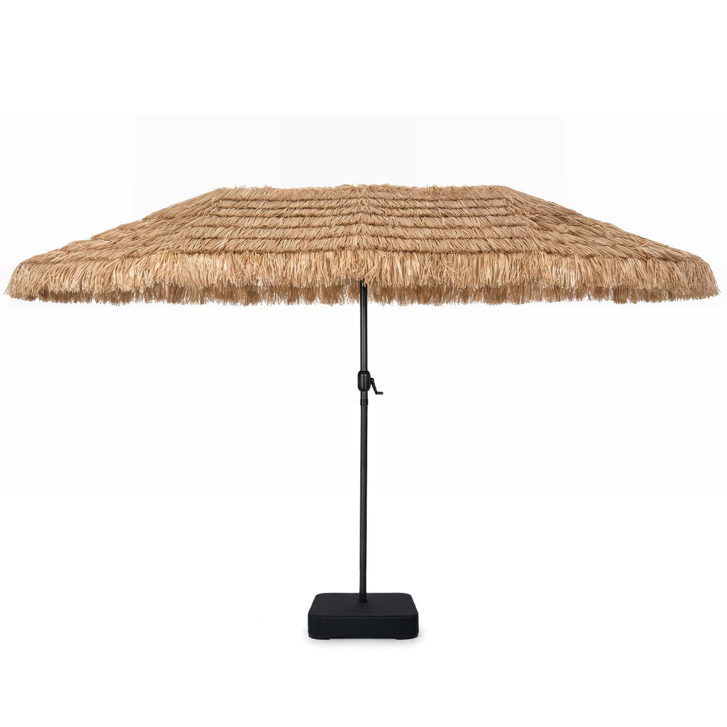 Double-Sided Patio Umbrella 15x9 ft with Solar LED Lights