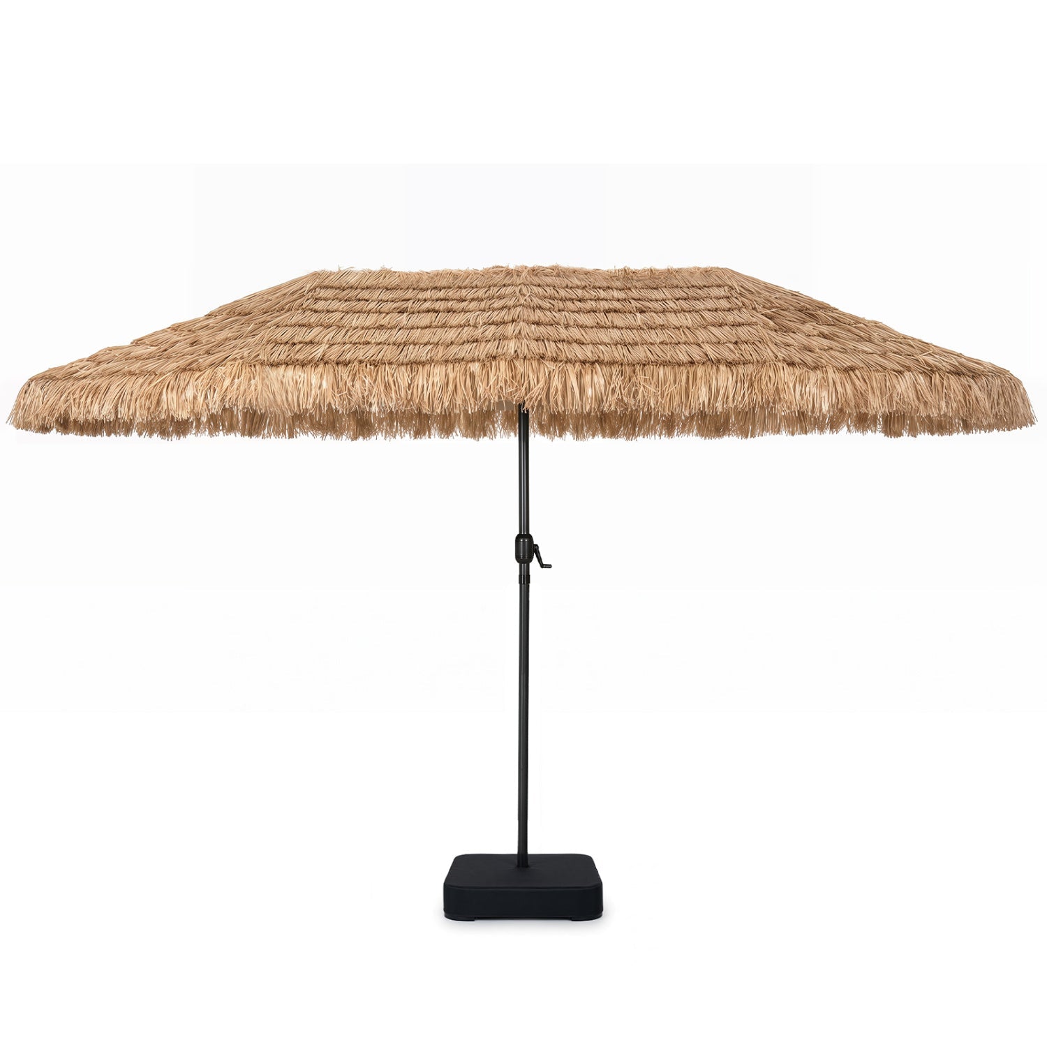 Double-Sided Patio Umbrella 15x9 ft with Solar LED Lights